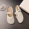Comercio exterior transfronterizo estilo coreano de malla hueca para mujer, sandalias planas bajas de verano estilo hada, zapatos de red para peces
