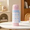 Taza recta aislada de acero inoxidable con correa de silicona, elegante y portátil, botella de agua de doble capa al vacío con forma de bala, alta estética