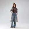 Camiseta básica cepillada de cuello semi-alto para mujer, camiseta interior cálida de otoño e invierno, top de alta gama ajustado para mujer