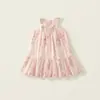 Vestido de bordado de estilo europeo y americano para niñas 2025 verano nuevo solapa manga corta falda de princesa venta al por mayor transfronteriza