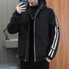 Jaqueta masculina estilo coreano com capuz e acolchoamento de algodão, estilo coreano, casual, para estudantes, inverno