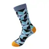 Calcetines Retro Geométricos de Media Pantorrilla Seleccionados Cuidadosamente de Importación Calcetines Deportivos de Algodón con Bloques de Color Personalizados Calcetines Casuales Versátiles para Hombre