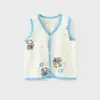 Colete para Bebê, Blusa para Bebê, Pode Ser Usada por Dentro ou por Fora, Adequada para Primavera, Verão e Outono, Cardigã, Blusa de Base, Jaqueta sem Mangas, Algodão Puro, Estilo Fino