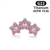 Tachuela para Labio, Pendiente para Oreja, Pendiente para Cartílago de Oreja con Rosca Interna en Forma de Flor de Titanio G23, Diseño Versátil de Nicho, Joyería para Piercings de Oreja