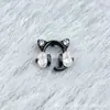 Pendientes serie tinta negra de aleación de titanio F-136, rosca interna de titanio G23, anillos de labio de circonita cúbica, joyería para piercing