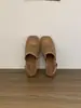Sandalias tejidas Baotou estilo nuevo verano 2025 para mujer de cuero genuino elegantes de todas las combinaciones con hebilla zapatos planos romanos zapatos de pescador