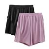 Pantalones cortos de verano para mujer, de modal, talla grande, con bolsillos, antiluz, de tres piezas, de cintura alta, informales, para el hogar, paquete de 2