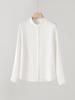 Nova Camisa de Seda Pesada Feminina Elegante Gola de Seda de Amora Camisa Branca Manga Longa Solta Top de Primavera para o Trabalho