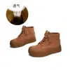 Botas amarillas de cuero genuino para mujer, botas Martin de suela gruesa para otoño e invierno 2026, botas de mujer retro versátiles y de doble uso para uso casual con un diseño único