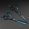 Tijeras de Peluquería Bsx de Media Mano, 5.5 pulgadas, Negro y Azul, Tijeras para Cortar el Cabello, Tijeras Planas, Tijeras para Flequillo, Tijeras Entresacadoras, Nuevas