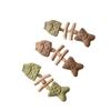 Juguetes para Gatos Huesos de Pescado Polygonum Kaponum Palo para Molar Pescado de Imitación Palo de Limpieza Juguete de Auto-Hi Palo Divertido Creativo de Pescado a la Parrilla para Gatos
