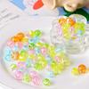 Aretes DIY hechos a mano con diseño de resina con cuentas de agujero recto, color simple a rayas que combina con todo