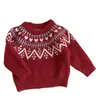 Suéter de punto Fair Isle para niños de otoño e invierno, suave y de corte holgado, con estilo étnico, para niñas y bebés
