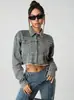 Transfronterizo Europeo y Americano 2026 Primavera/Verano Nuevo Comercio Exterior Amazon Top de Mezclilla para Mujer con Cremallera y Bordado Chaqueta de Mezclilla