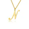 Cadena con Colgante de 26 Letras Inglesas de Acero Inoxidable para Mujer, Nuevo Estilo Europeo y Americano, Accesorios Sencillos de Colgante de Nombre al por Mayor Moda