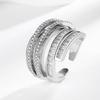 Anel Exagerado Domineering Requintado com Zircônia Incrustada Tendência de Moda Estilo Europeu e Americano Transfronteiriço Anel Personalizado Diamante Completo Indústria Pesada para Mulheres