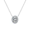 Colar de Prata Esterlina S925 com Moissanita em Formato de Ovo Corrente Clavícula Ovo de Pombo Cheio de Diamantes Pingente Oval Versátil para Mulheres Venda por Atacado de Fábrica