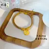 Nova Moda Estilo Chinês Dourado Sand DIY Acessórios Textura Martelada Amarelo Deus da Riqueza Pingente Pulseira Colar Nicho Estilo Nacional Leve Luxo Pingente