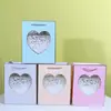 Saco de Presente de Papel com Janela Transparente Sacola de Papel para o Dia dos Namorados em Formato de Coração Sacola de Papel Tote Atacado Saco de Presente Transparente Rosa