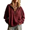 Ropa de mujer transfronteriza europea y americana 2026, sudadera cómoda casual de manga larga, sudadera elegante de estilo commuter con media cremallera y estampado de leopardo