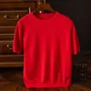 Camiseta masculina de manga curta estilo coreano moderna gola redonda manga curta primavera e outono masculina slim fit cor sólida roupas suéter bonito