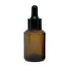 Botella Cosmética 30ml Botella con Gotero Marrón Hombro Inclinado Botella de Vidrio Transparente Botella para Esencia Muestra Marrón Subbotella