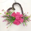 Corona de Año Nuevo Lunar Transfronteriza Decoración Sencilla con Forma de Corazón Colgante para Puerta Exterior de Casa Flores Artificiales Tejidas a Mano
