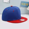 Gorra Plana de Borde Ancho con Bloques de Color de Nuevo Estilo Transfronteriza con Logo Personalizado, Gorra Casual de Calle Estilo Americano de Alta Calidad, Gorra Hip-Hop Moderna Personalizada
