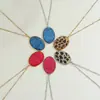 Joyería Transfronteriza Retro Europea y Americana Creativa Colgante de Disco con Estampado de Leopardo Collar Pendientes Joyería Retro Hip-Hop con Borla Larga