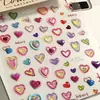 Pegatinas Coloridas para Uñas con Forma de Corazón de Niña Dopamina Gelatina Patrón de Corazón Rosa Melocotón Estéreo para Uñas DIY Lindo