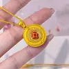 Joias Shajin Pingente Fu Giratório Cor Duradoura Sem Descascar Conjunto Diamante Rotativo Bússolas Oito Tesouros da Sorte Colar Feminino Sensação de Alto Padrão