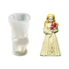 Molde de Silicone Princesa Rosa 3D Menina Retrô Europeia Vela Aromática Artesanal Molde para Decoração de Casa em Resina