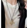 Collar con colgante de perro Bleo de cuerda negra para mujer, cadena de lana con diseño de nicho de alta calidad, personalidad única, accesorios de hip hop para parejas.