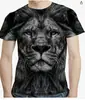 Série de Roupas Masculinas Coloridas de Animais Populares para Exportação Transfronteiriça Europeia e Americana 2024 Camiseta 3D Estampa Digital Gola Redonda