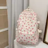 Mochila Pronta para Uso Transfronteiriço para Mulheres, Mochila Escolar de Grande Capacidade para Alunos do Ensino Fundamental, Mochila Escolar Doce Floral, Novo Estilo para Alunos do Ensino Fundamental