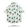 Camisa de Playa para Vacaciones en la Costa de Sanya para Hombre de Manga Corta Estampada Top de Secado Rápido Estilo del Sudeste Asiático Moderno