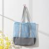 Bolsa Satchel Nova Primavera e Verão 2025 Bolsa de Malha Grande Capacidade Recorte Malha Lona Splicing Bolsa de Ombro Satchel Bolsa de Compras