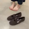 Zapatos de peluche de un solo paso para mujer ropa de exterior 2026 zapatos de invierno zapatos de mujer estilo coreano zapatos Mary Jane con forro polar zapatos para conducir planos