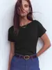 Los Tops Casuales de Cuello Barco Más Vendidos de Amazon, Ropa para Mujer Europea y Americana, Camisetas Básicas de Color Sólido Sueltas de Manga Corta para el Día a Día al por Mayor