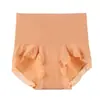 Pantaletas sin costuras de cintura media-alta para control de abdomen para niñas con ribete de encaje, Bragas simples y cómodas para mujer, Ropa interior antibacteriana de algodón puro para mujer