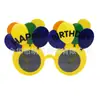 Gafas para Fiesta de Cumpleaños Transfronterizas Accesorios para Fotos Gafas de Sol Feliz Cumpleaños Pastel Globos Velas Gafas Fabricante Mayorista