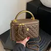 Bolso Caja Bordado Acolchado de Diamantes Estilo Pequeño Fragante Transfronterizo Bolso Cruzado Cuadrado Pequeño de Moda Bolso de Mano con Cadena