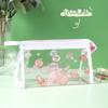 Ins Cartoon Transparente Lápis Caso Atacado Meninas Grande Capacidade Armazenamento Bolsa Simples Junior Senior High School Triângulo Japonês Cosmético Bolsa