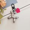 Llavero con colgante de perro y globo de amor de aleación, estilo libro rojo personalizado, para bolso de pareja, adornos colgantes