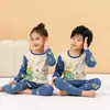 Conjunto de Ropa Interior de Algodón para Niños Ropa y Pantalones de Otoño para Niños Pijamas 100% Algodón para Niñas Pijamas para Niños Mayores Ropa Térmica de Algodón