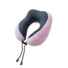 Almohada cervical de espuma viscoelástica en forma de U, almohada de soporte cervical en forma de U, almohada para siesta de oficina, almohada plegable para avión, personalizable con logotipo