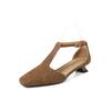 Versión de Piel de Oveja ~ Sandalias de Dedo Tejidas en Cuero Calzado de Verano Zapatos de Leche Vintage Estilo Hada Sandalias Caladas
