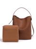 Bolso de Hombro Vintage de Alta Gama de Alta Capacidad Bolso de Cubo Portátil Trendy Transfronterizo Bolso de Axila Bolso Tejido