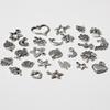 Aleación de plata antigua accesorios de joyería diy trébol de cuatro hojas amor cinco estrellas luna aretes pulsera pequeños accesorios materiales hechos a mano