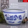 Tanque grande de patio de porcelana azul y blanca de Jingdezhen tanque de agua tanque de peces dorados cuenco de loto maceta de loto lirio de agua tanque de tortugas tanque de tortugas de hotel